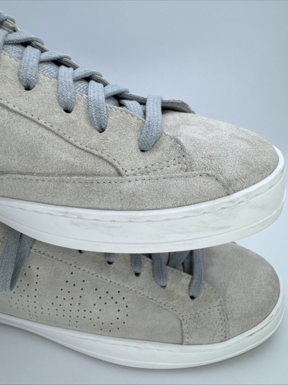 P448 John Shoes Womens 42 / 11 Silver White Low Top Lace Up Casual Sneakers - Picture 9 of 16